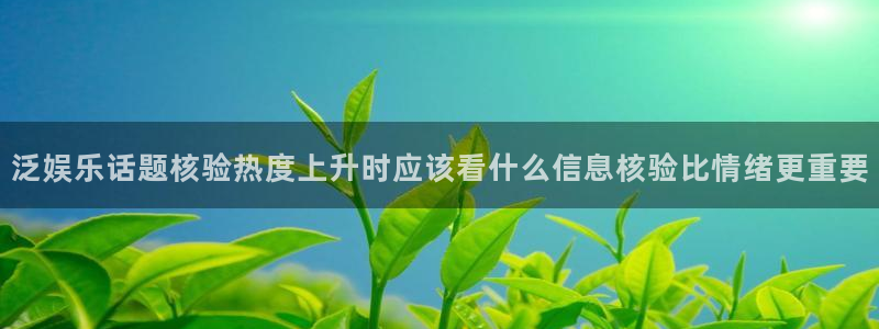 17吃瓜在线：泛娱乐话题核验热度上升时应该看什么信息核验比情绪更重要