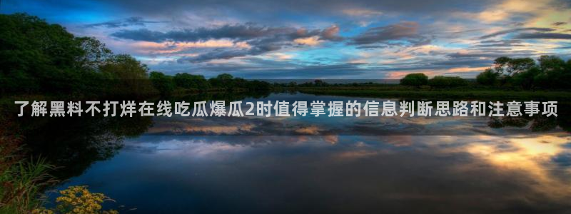 911爆料吃瓜：了解黑料不打烊在线吃瓜爆瓜2时值得掌握的信息判断思路和注意事项