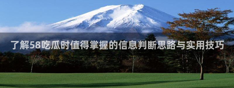 吃瓜吧:了解58吃瓜时值得掌握的信息判断思路与实用技巧